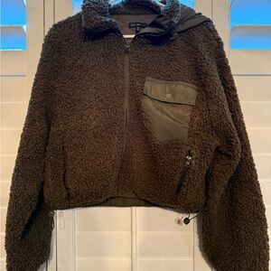 Olive Green Mixed Media Jacket